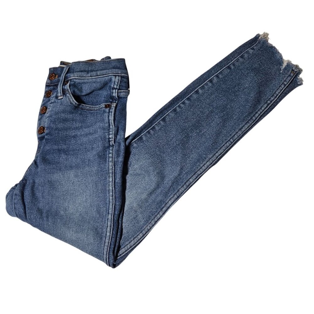 Madewell 10 in High Rise Skinny Jeans Womens Sz 25 Button Fly Medium Wash Denim